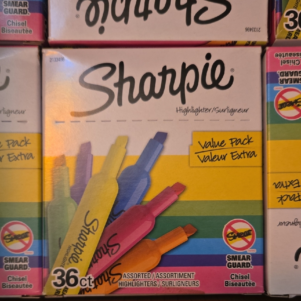 5 Boxes Sharpie Assorted Highlighters Value Pack - 36 Count